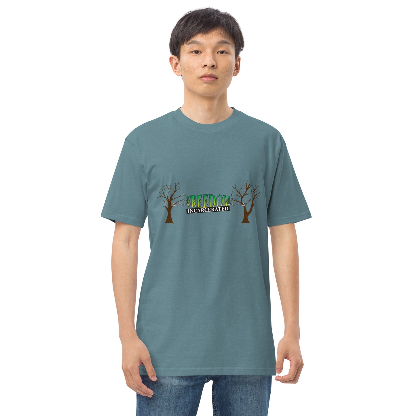 Freedom Incarcerated Tree and Cuffs t shirt