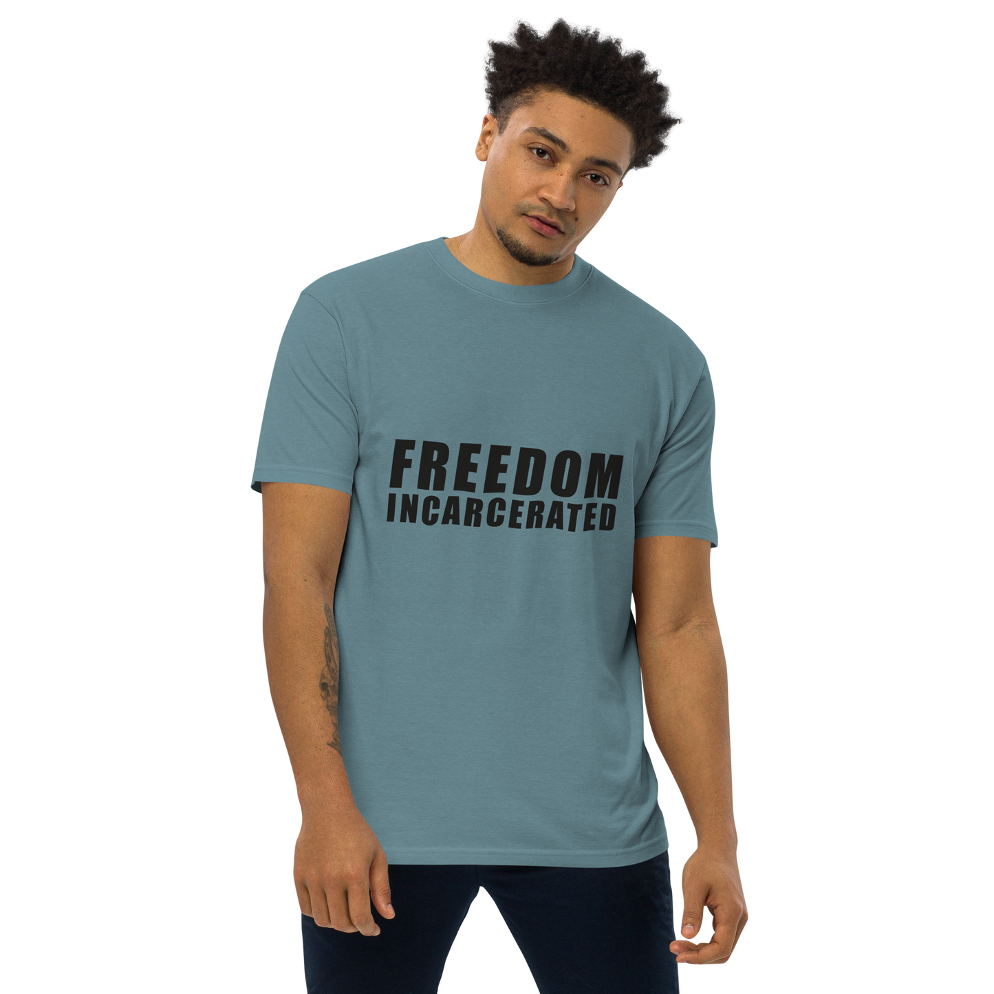 Men’s premium heavyweight tee Freedom Incarcerated