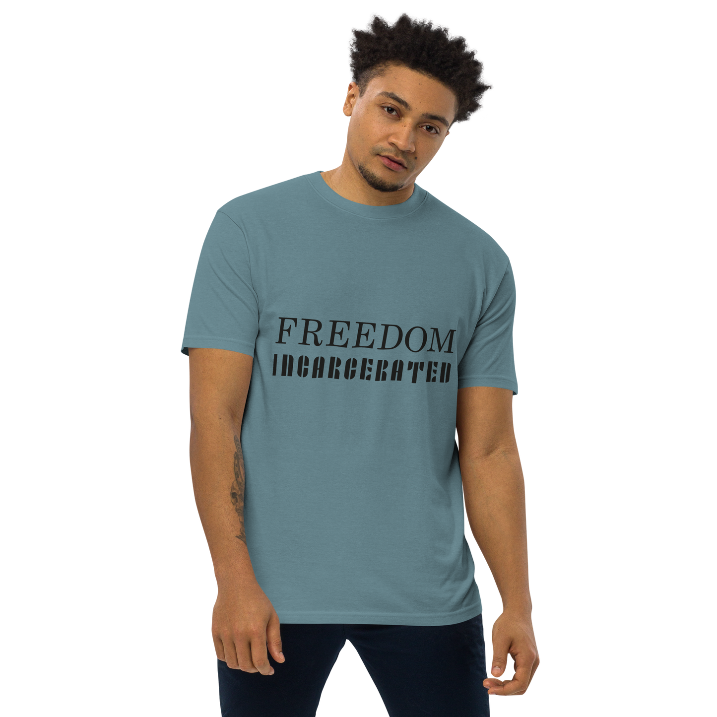 Men’s premium heavyweight tee Freedom Incarcerated