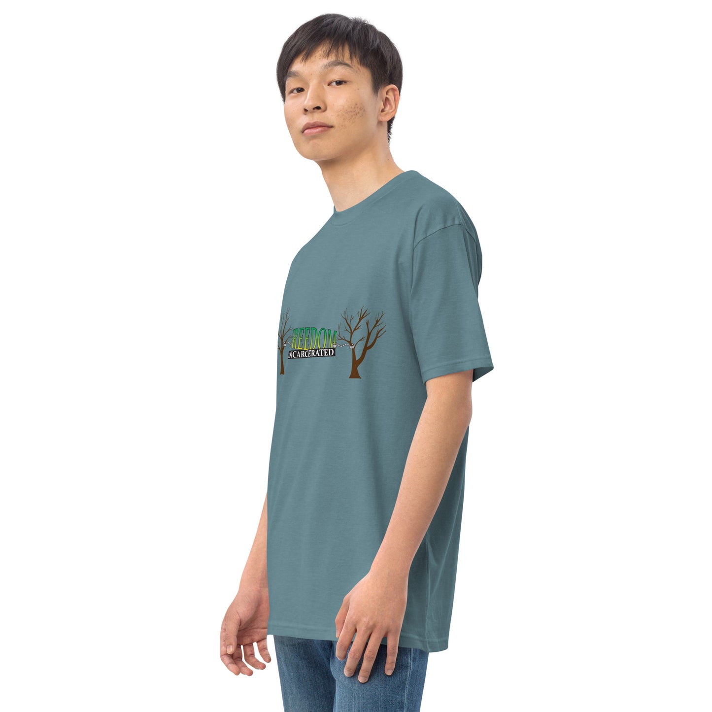 Freedom Incarcerated Tree and Cuffs t shirt