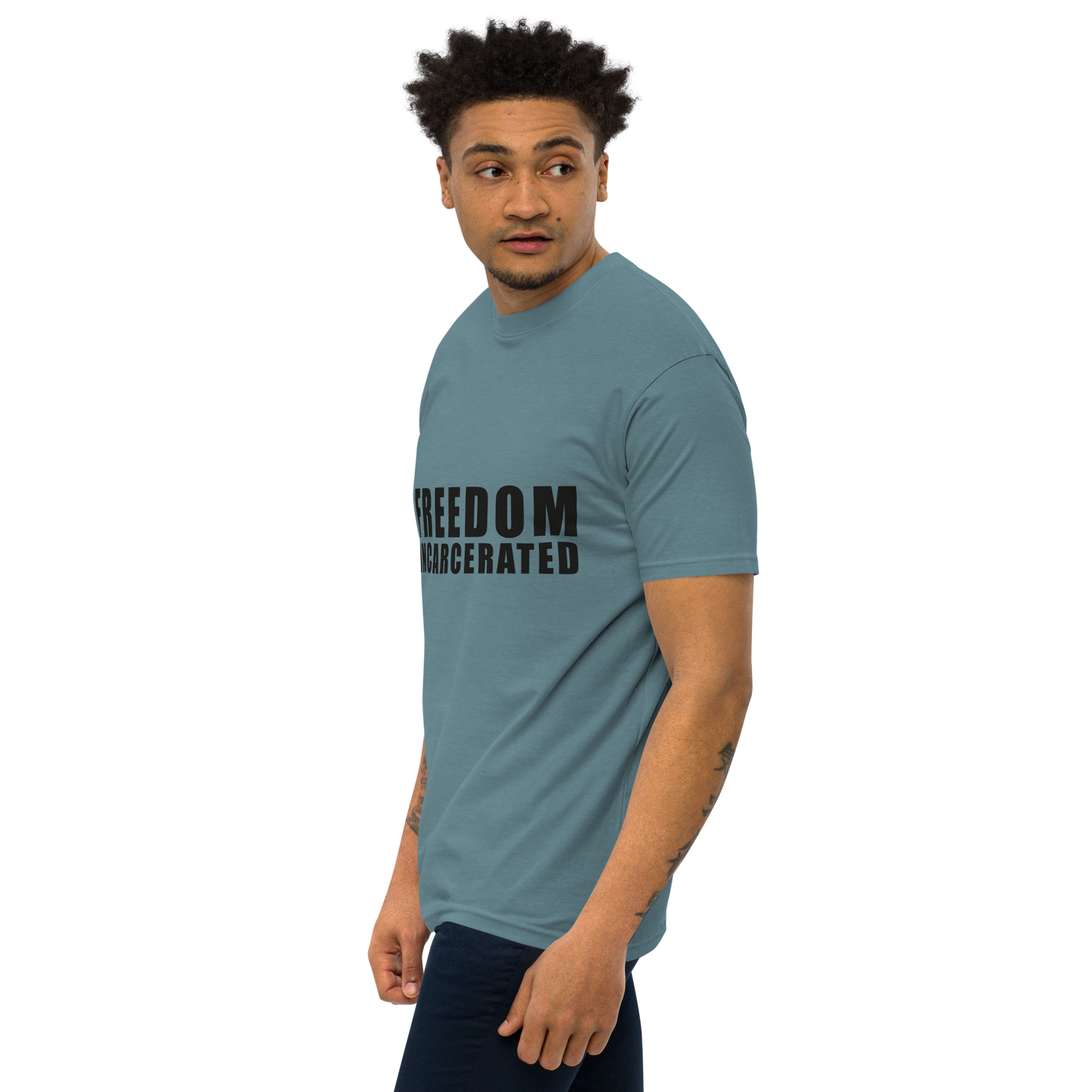 Men’s premium heavyweight tee Freedom Incarcerated