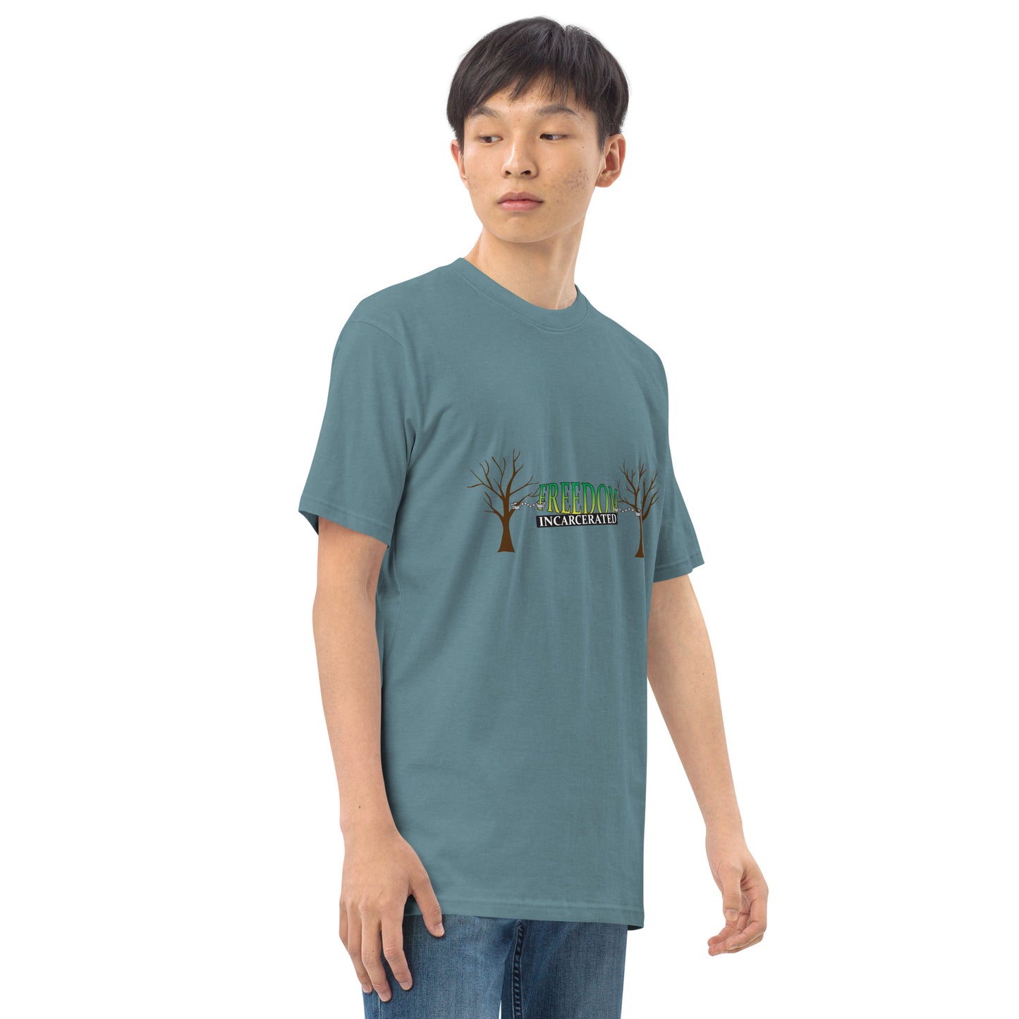 Freedom Incarcerated Tree and Cuffs t shirt