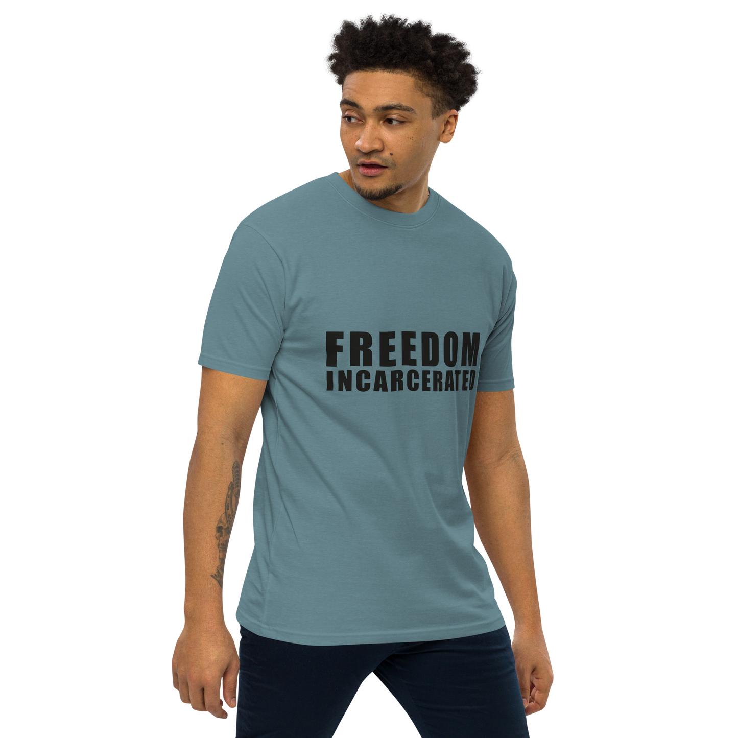 Men’s premium heavyweight tee Freedom Incarcerated