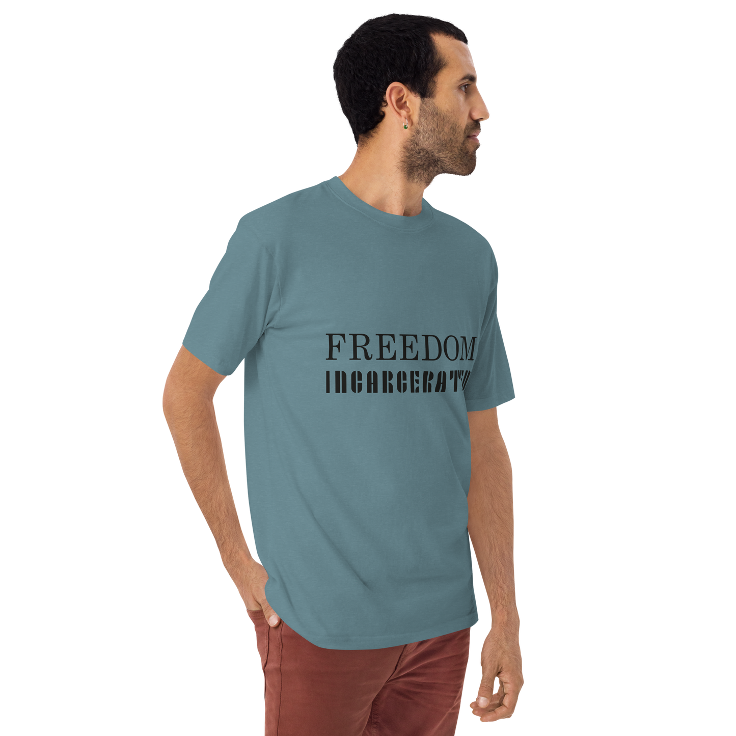 Men’s premium heavyweight tee Freedom Incarcerated