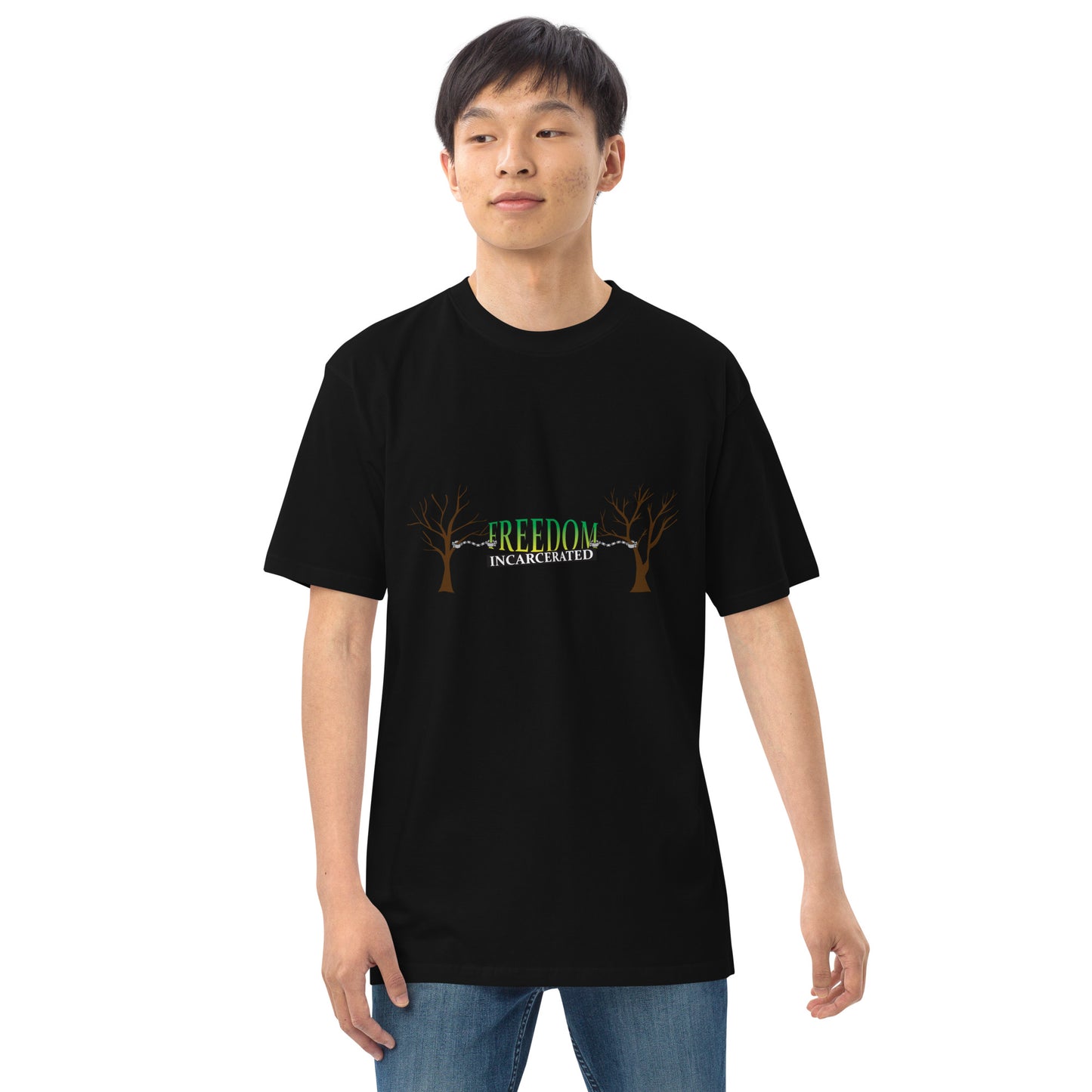 Freedom Incarcerated Tree and Cuffs t shirt