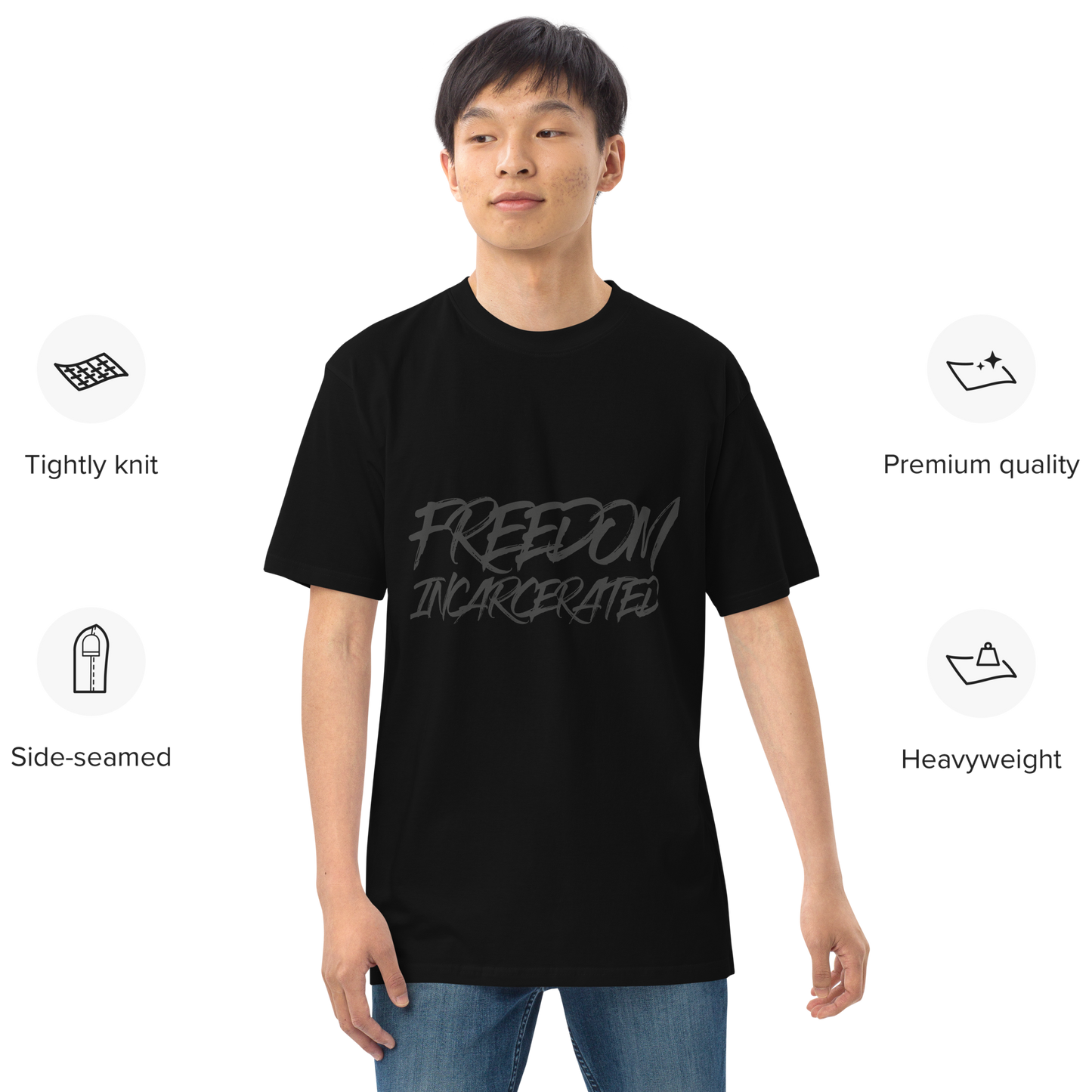 Men’s premium heavyweight tee Freedom Incarcerated