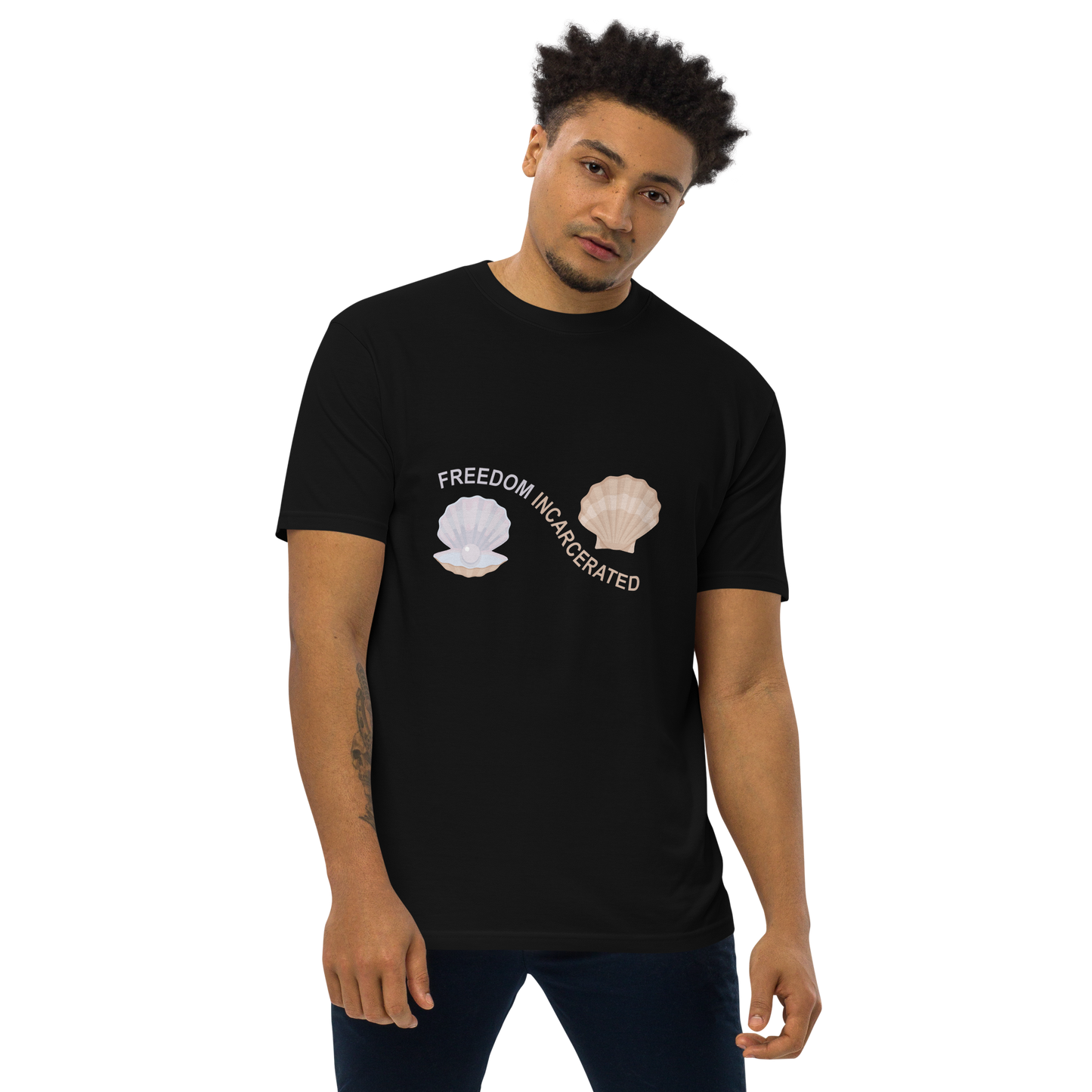 Freedom Incarcerated pearl shell  T Shirt