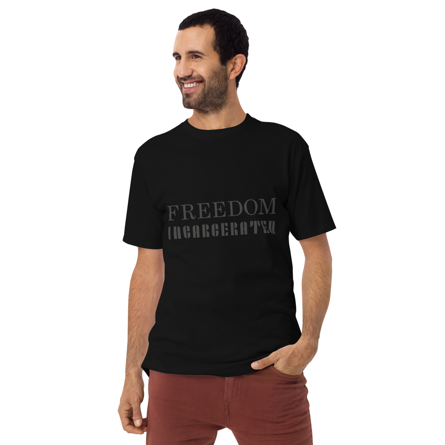 Men’s premium heavyweight tee Freedom Incarcerated