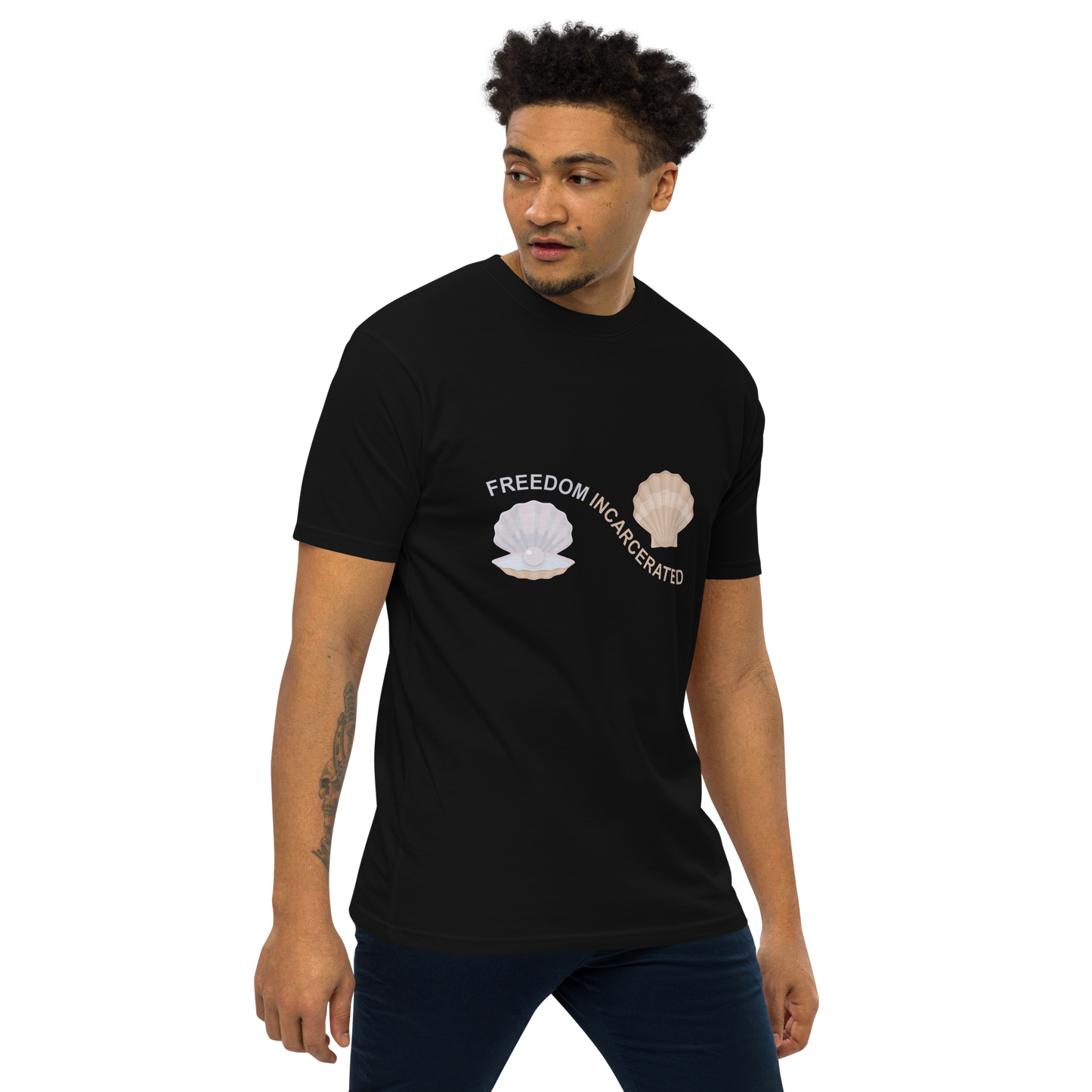 Freedom Incarcerated pearl shell  T Shirt