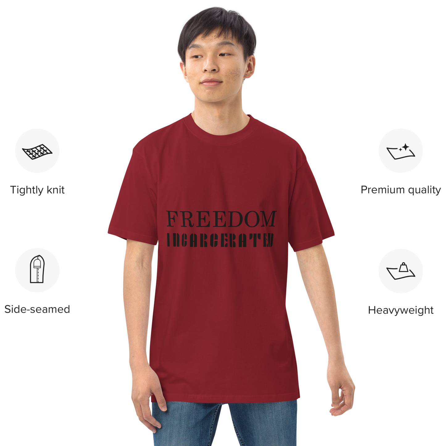 Men’s premium heavyweight tee Freedom Incarcerated