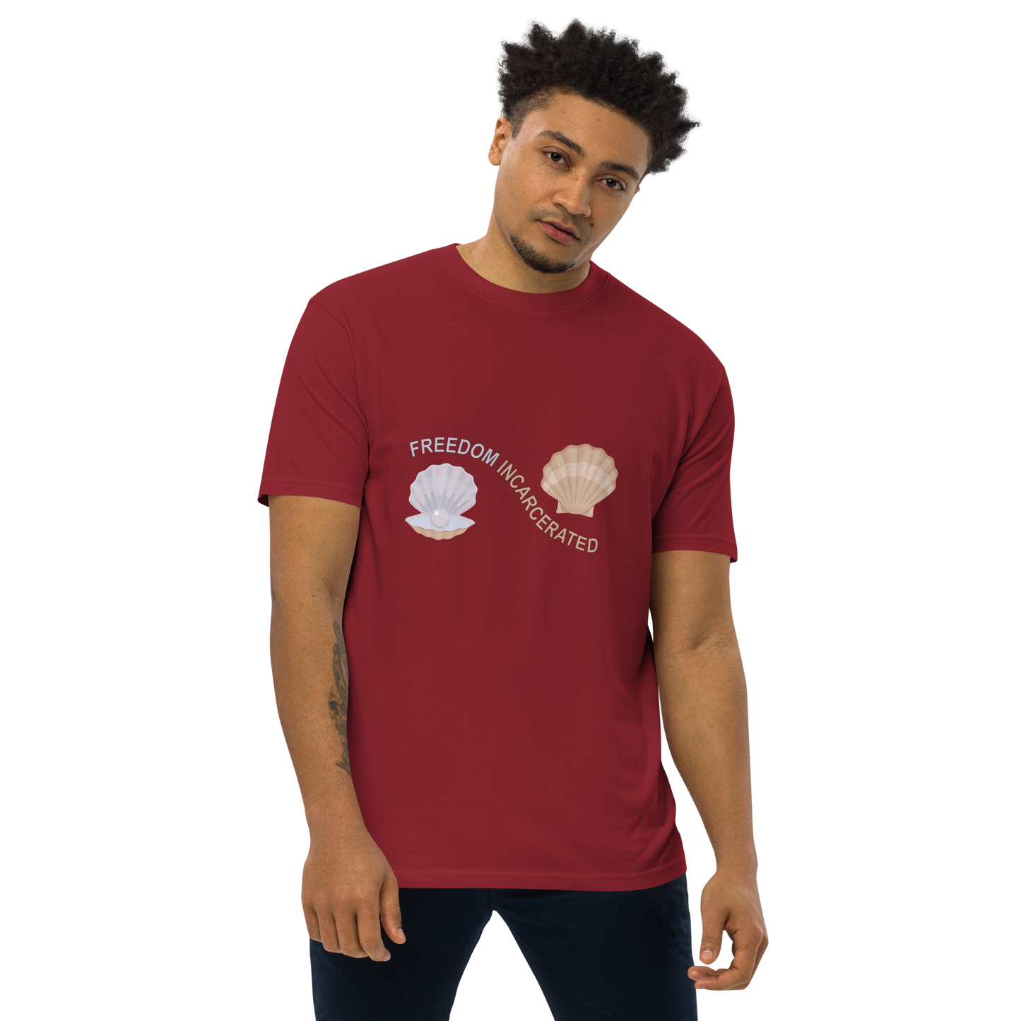 Freedom Incarcerated pearl shell  T Shirt