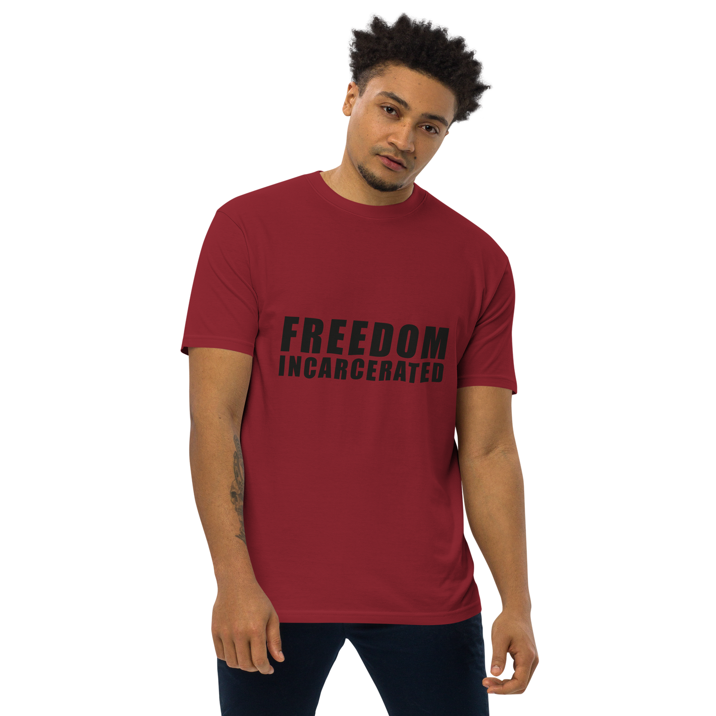 Men’s premium heavyweight tee Freedom Incarcerated