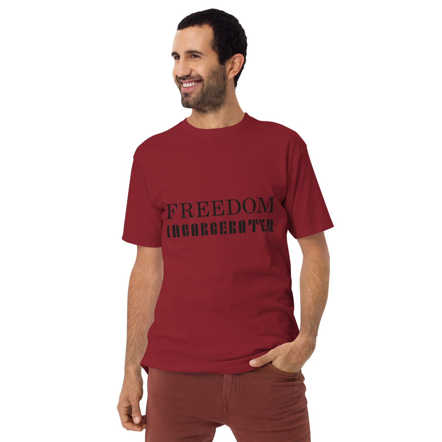 Men’s premium heavyweight tee Freedom Incarcerated