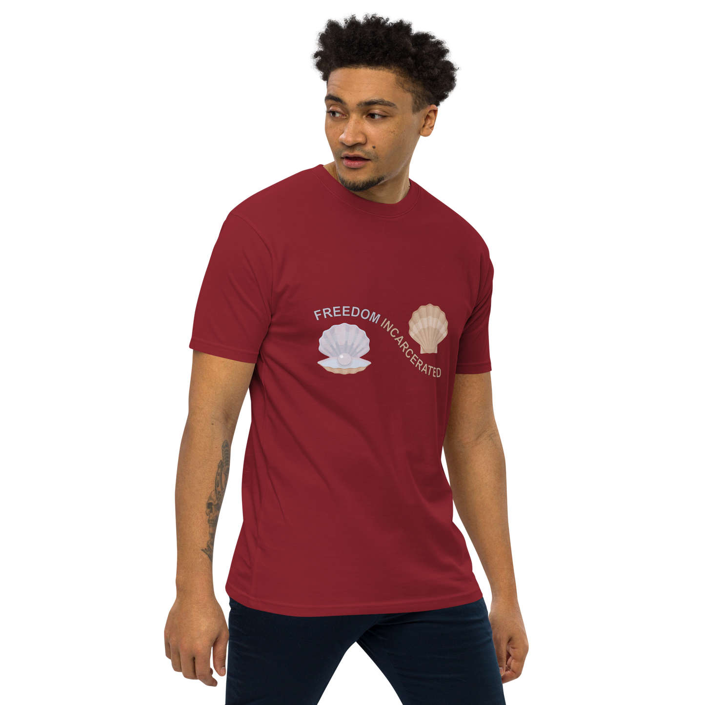 Freedom Incarcerated pearl shell  T Shirt