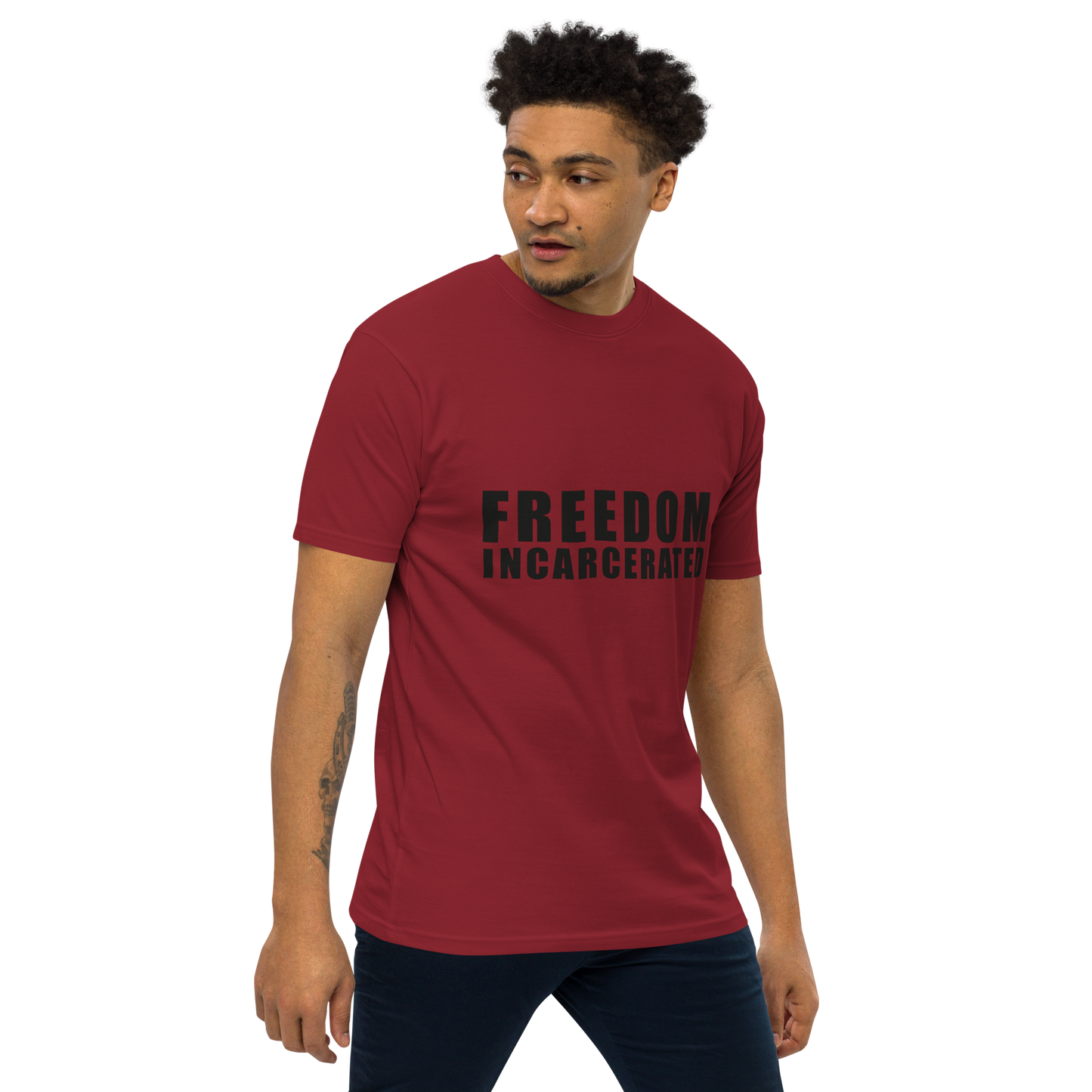 Men’s premium heavyweight tee Freedom Incarcerated