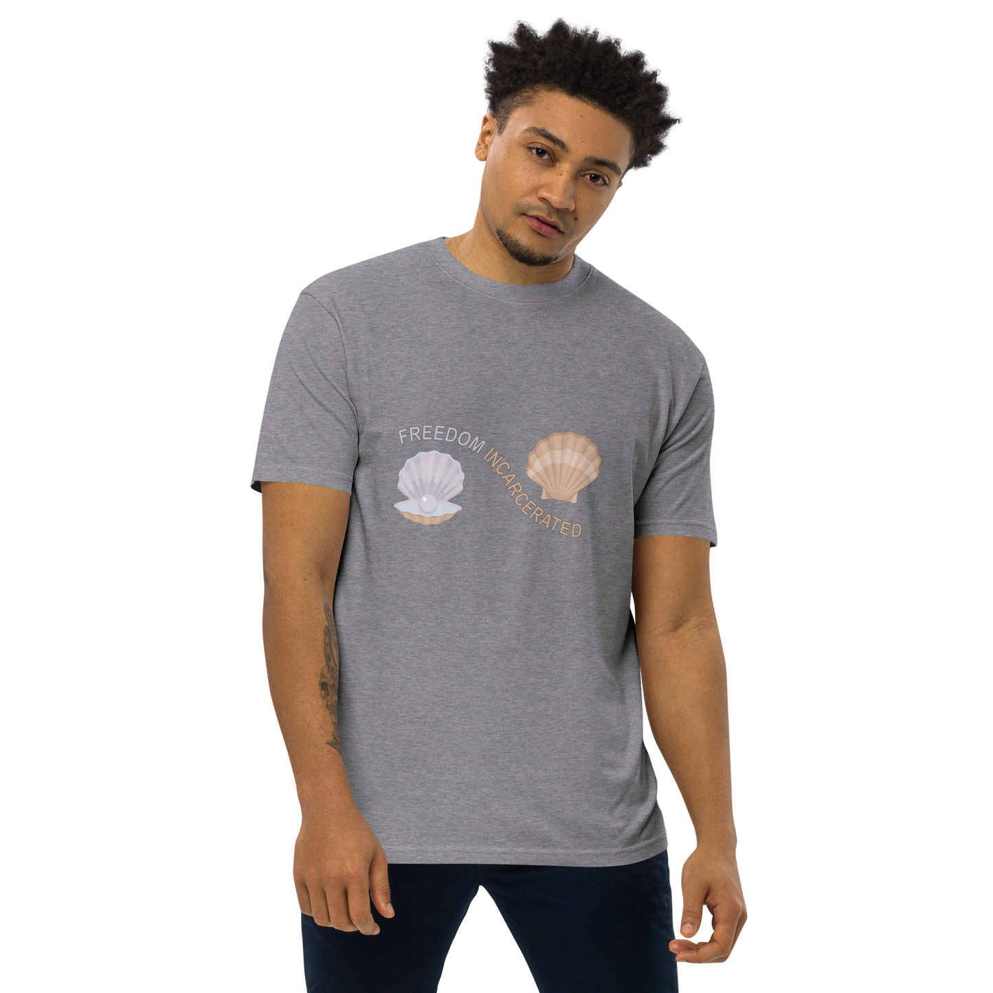 Freedom Incarcerated pearl shell  T Shirt