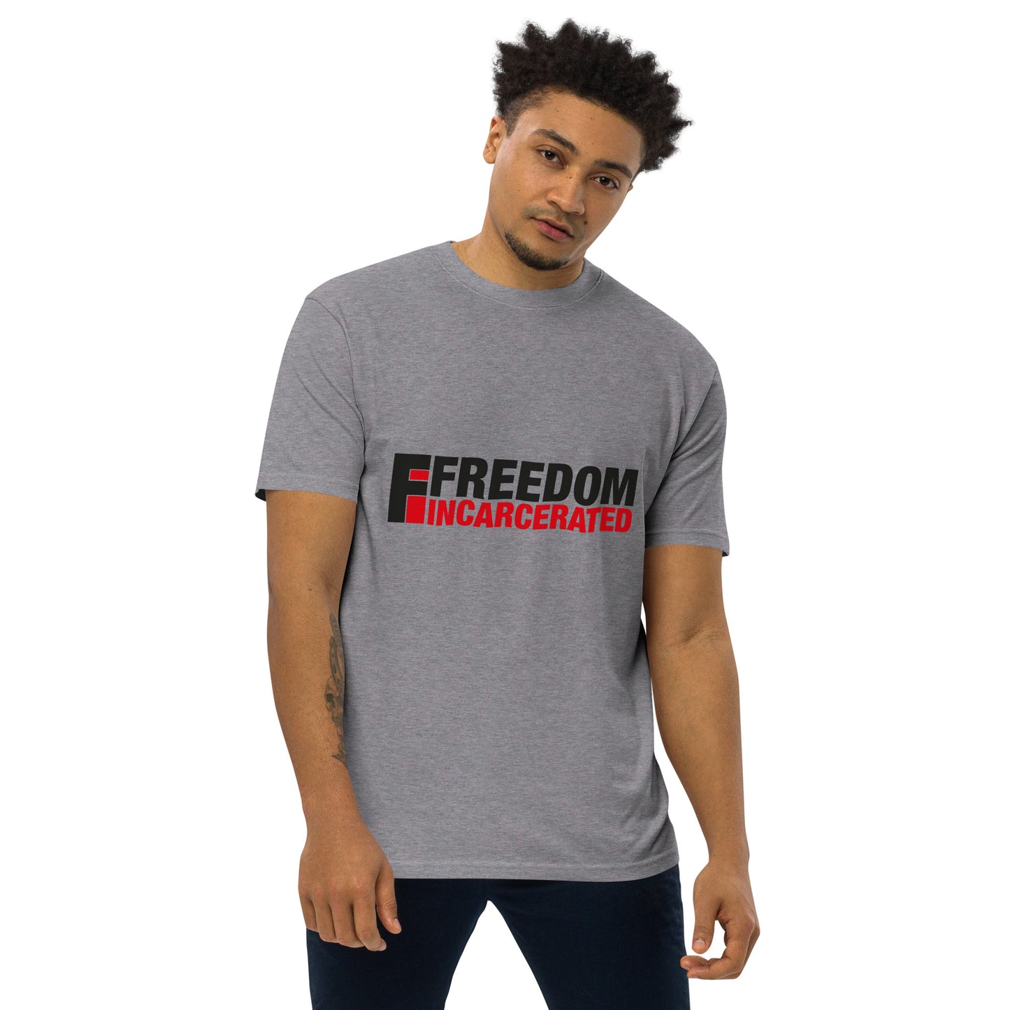 Men’s premium heavyweight tee Freedom Incarcerated