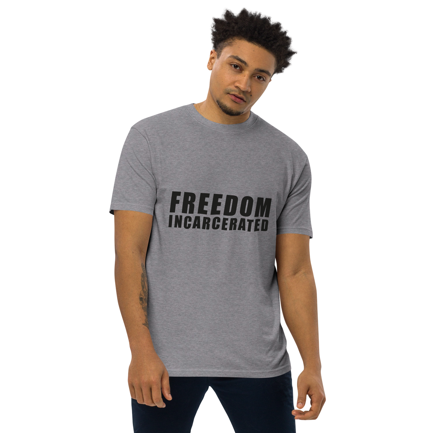 Men’s premium heavyweight tee Freedom Incarcerated