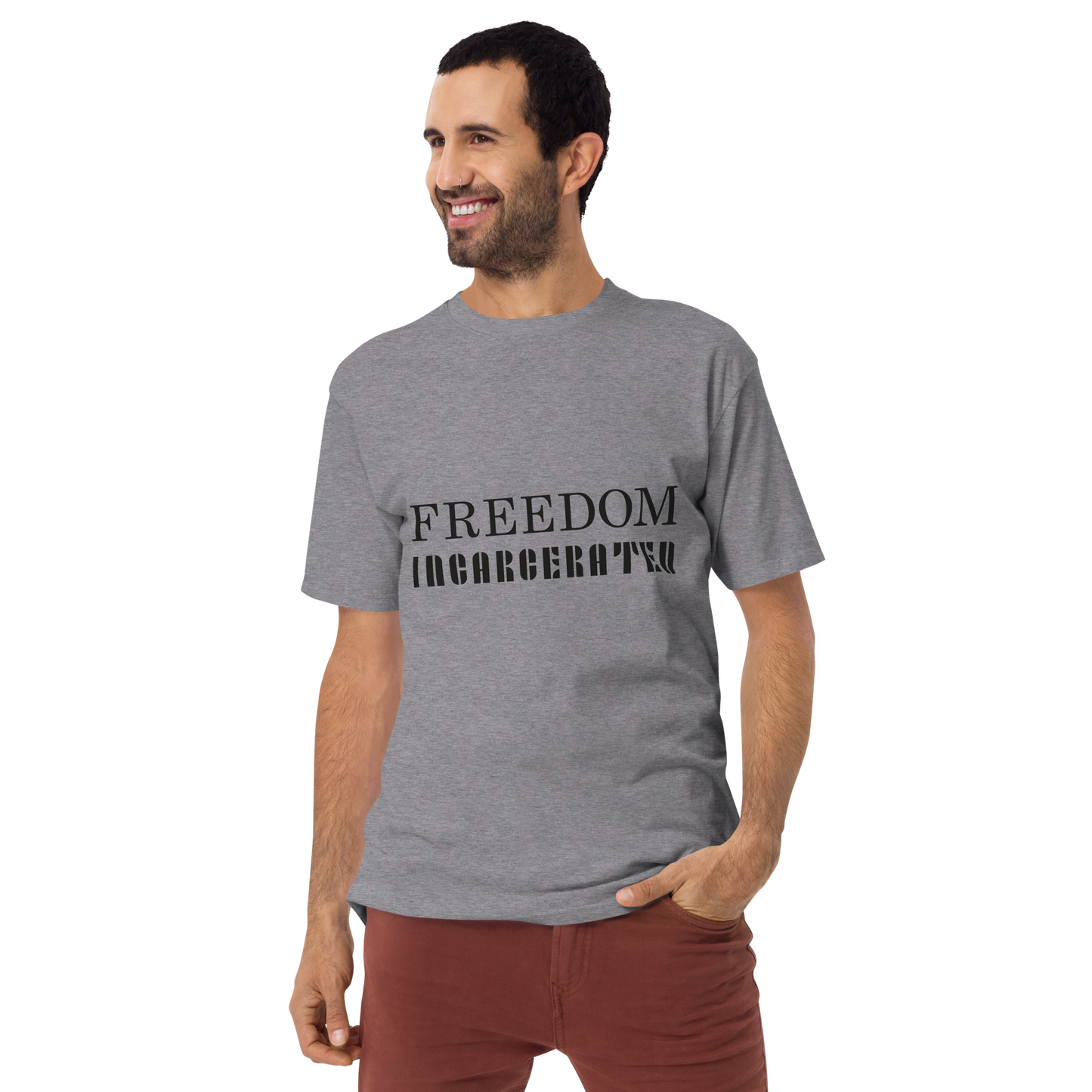 Men’s premium heavyweight tee Freedom Incarcerated