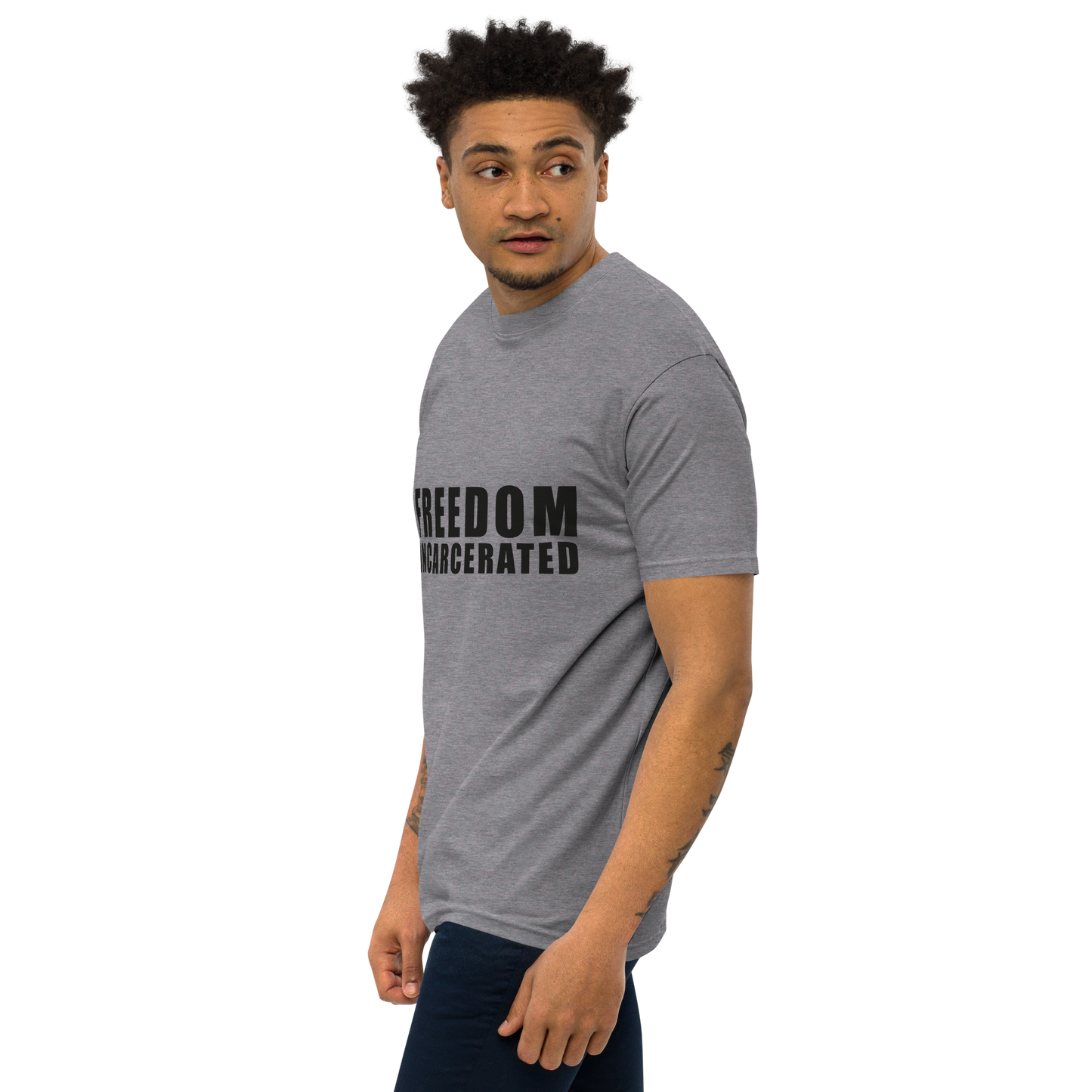 Men’s premium heavyweight tee Freedom Incarcerated