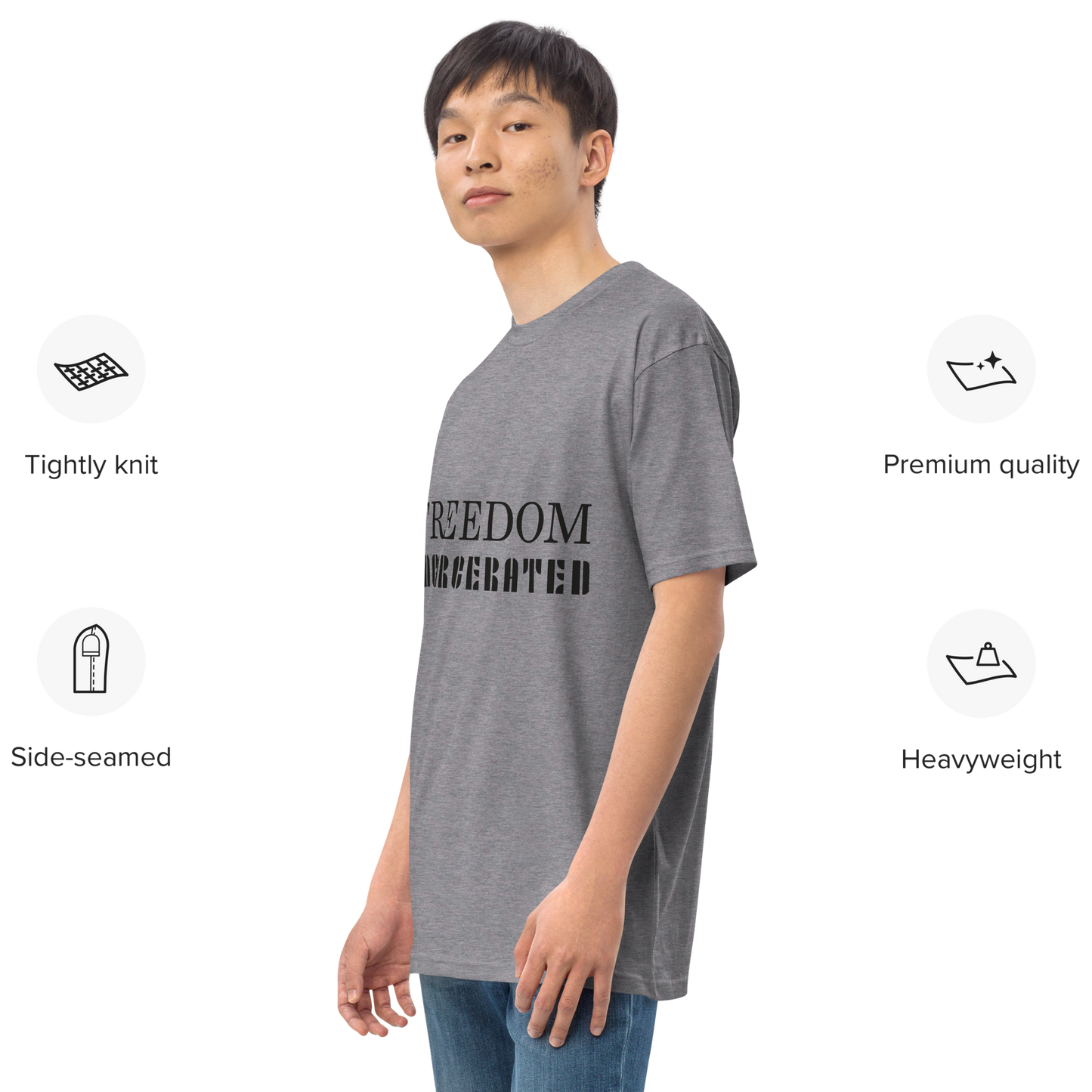 Men’s premium heavyweight tee Freedom Incarcerated