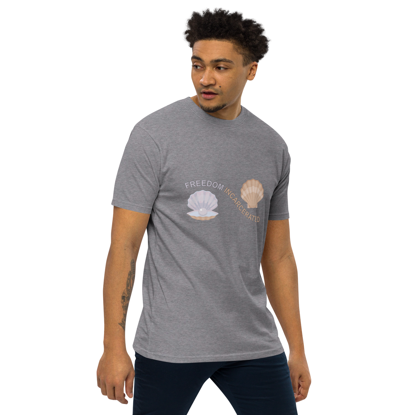 Freedom Incarcerated pearl shell  T Shirt