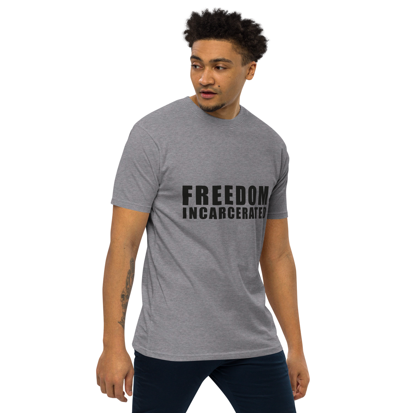 Men’s premium heavyweight tee Freedom Incarcerated