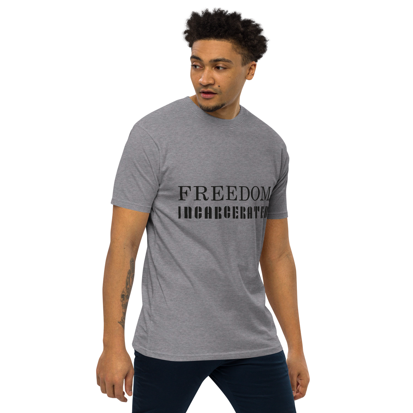 Men’s premium heavyweight tee Freedom Incarcerated