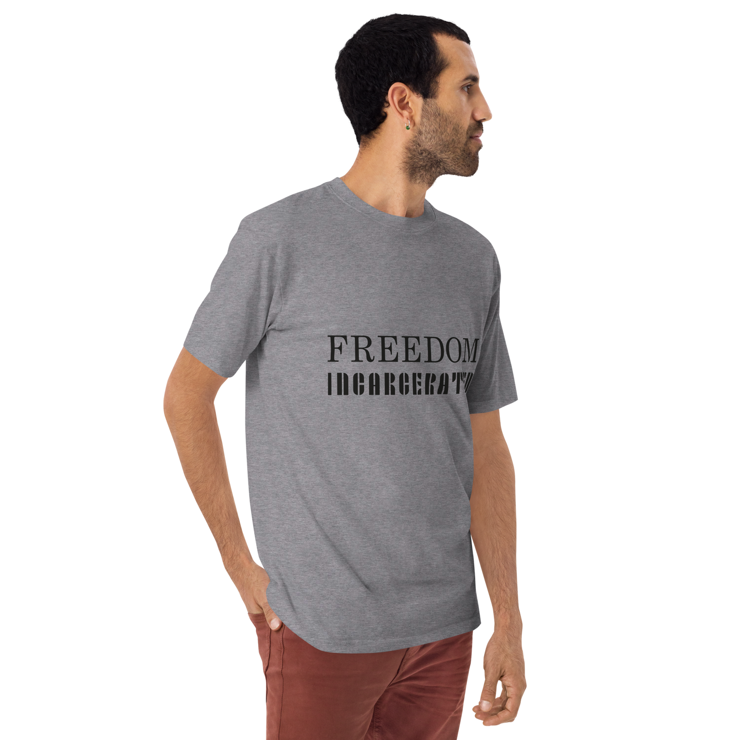 Men’s premium heavyweight tee Freedom Incarcerated