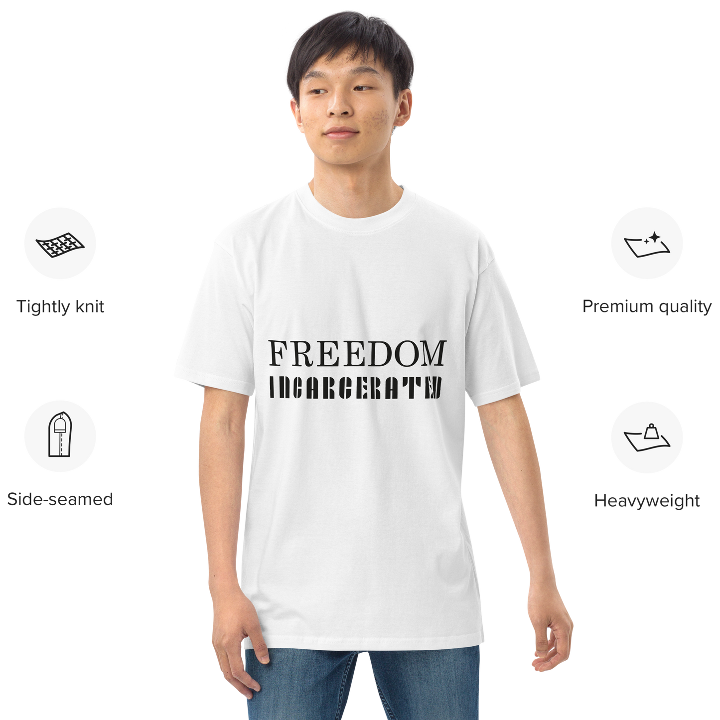 Men’s premium heavyweight tee Freedom Incarcerated