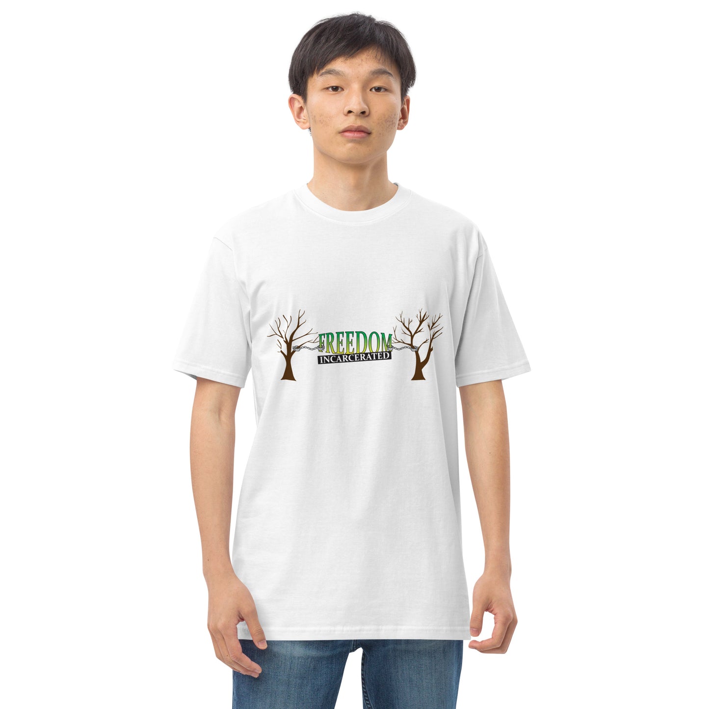 Freedom Incarcerated Tree and Cuffs t shirt