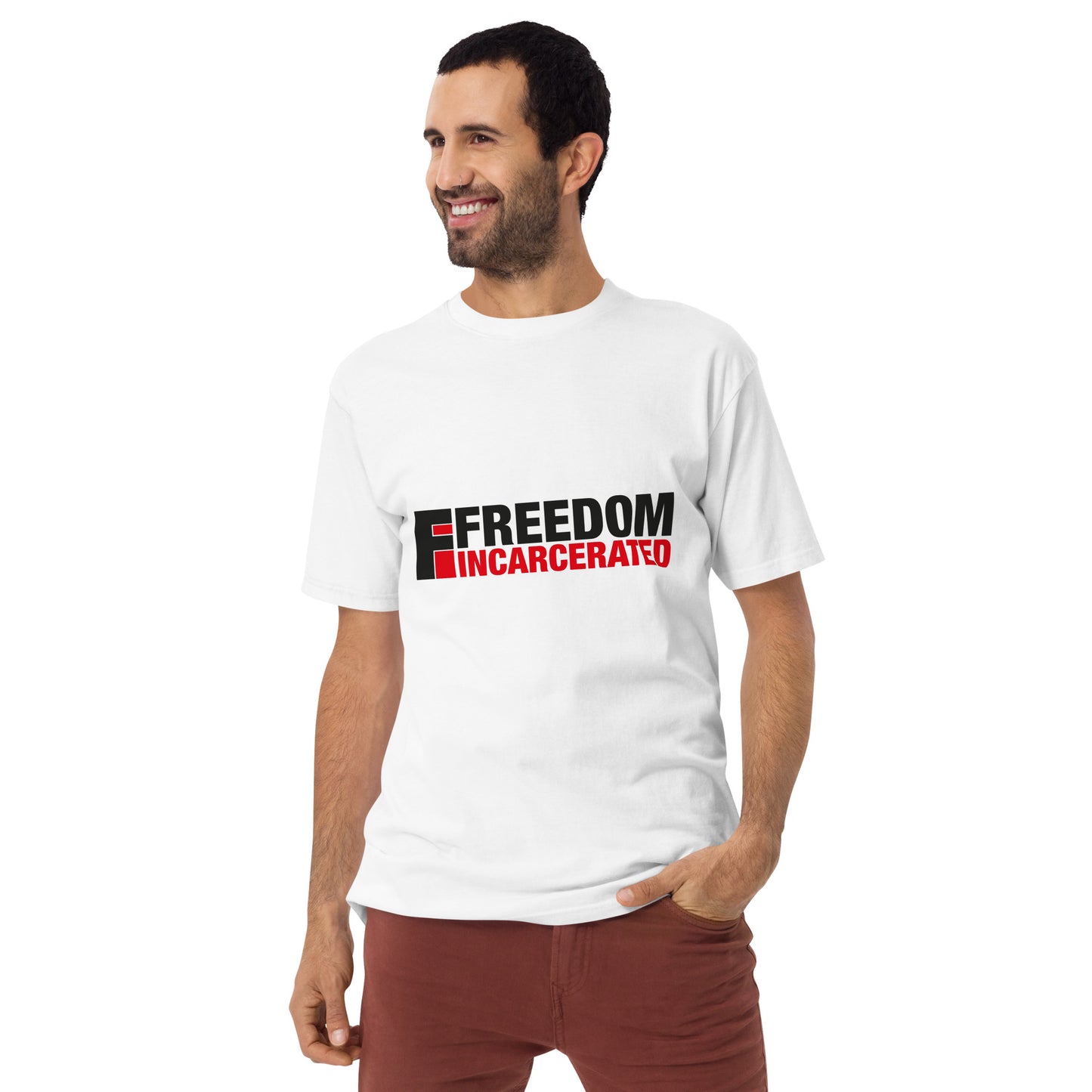 Men’s premium heavyweight tee Freedom Incarcerated