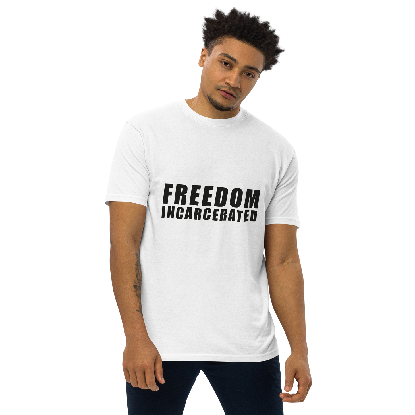 Men’s premium heavyweight tee Freedom Incarcerated