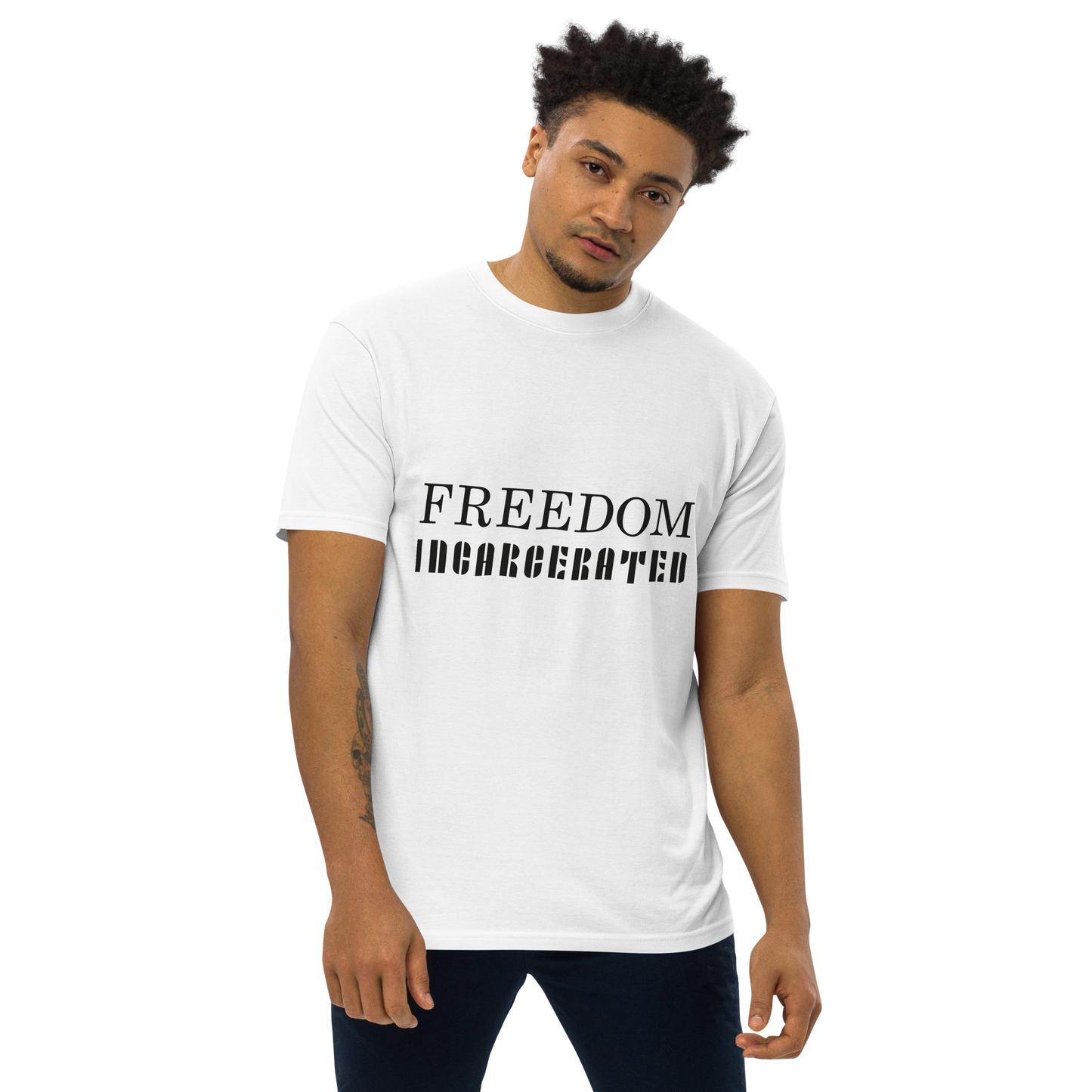 Men’s premium heavyweight tee Freedom Incarcerated