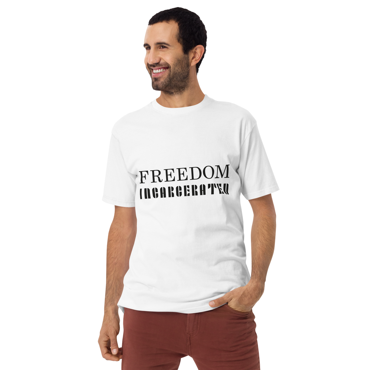 Men’s premium heavyweight tee Freedom Incarcerated