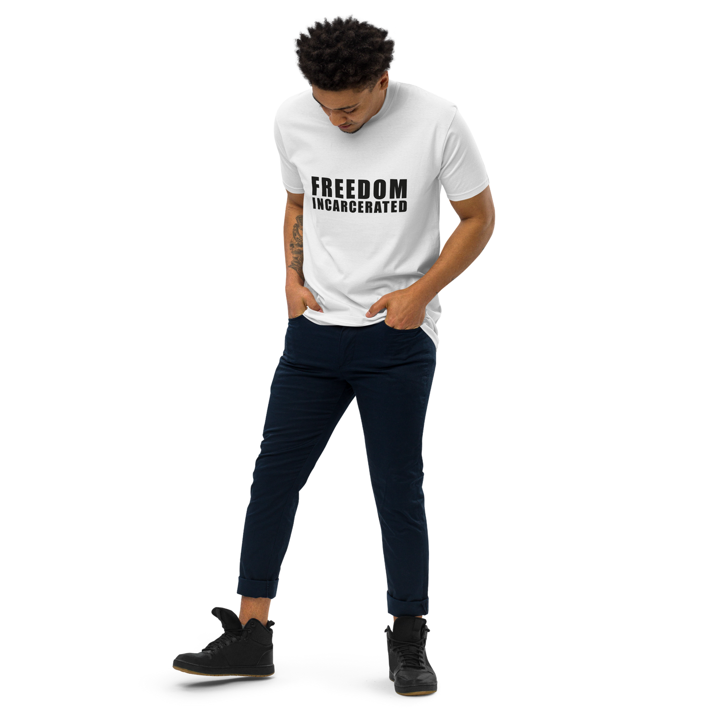 Men’s premium heavyweight tee Freedom Incarcerated