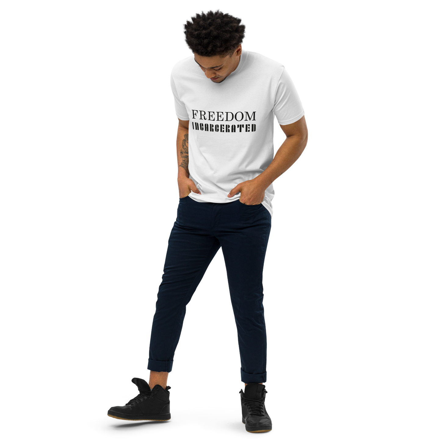 Men’s premium heavyweight tee Freedom Incarcerated