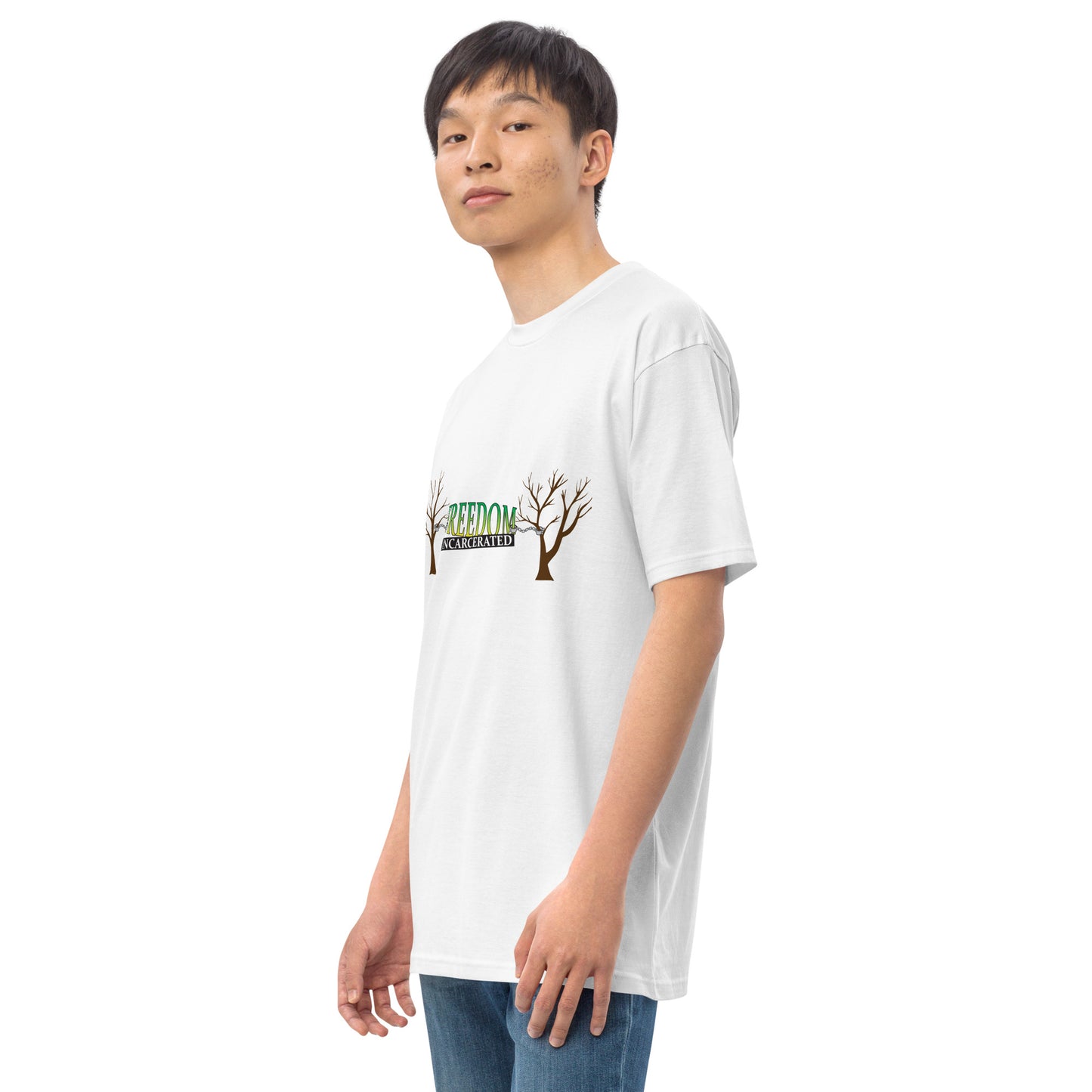 Freedom Incarcerated Tree and Cuffs t shirt