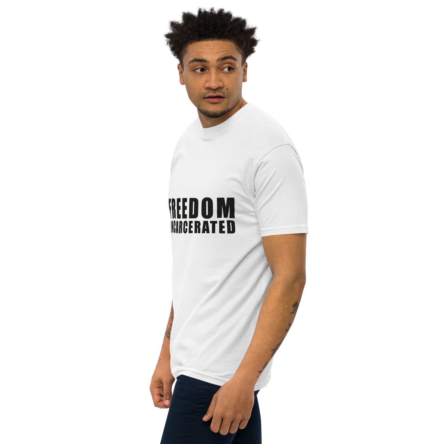 Men’s premium heavyweight tee Freedom Incarcerated