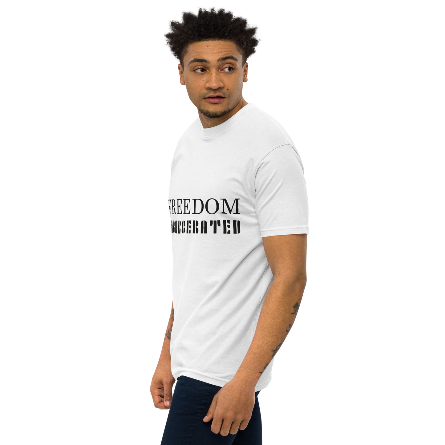 Men’s premium heavyweight tee Freedom Incarcerated