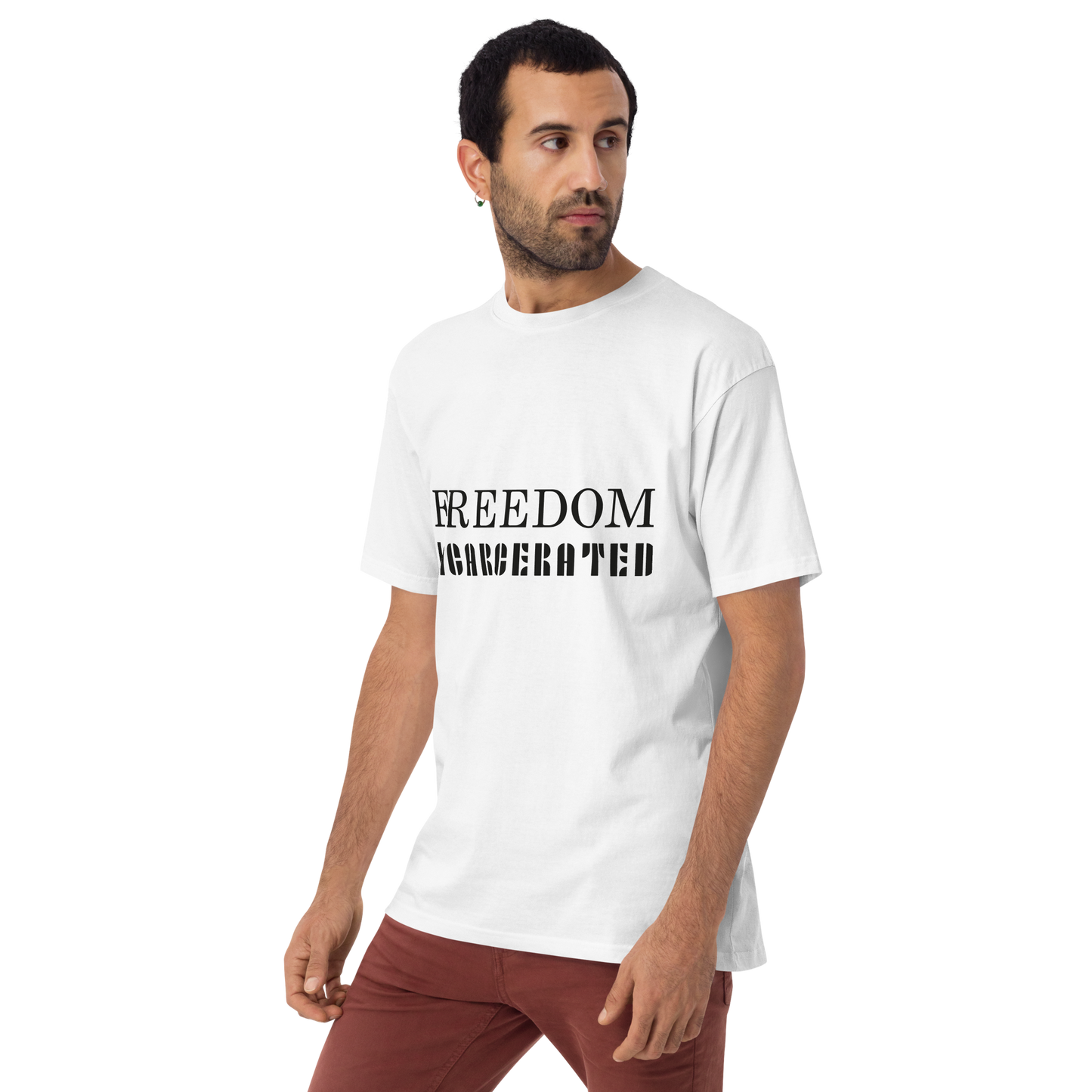 Men’s premium heavyweight tee Freedom Incarcerated