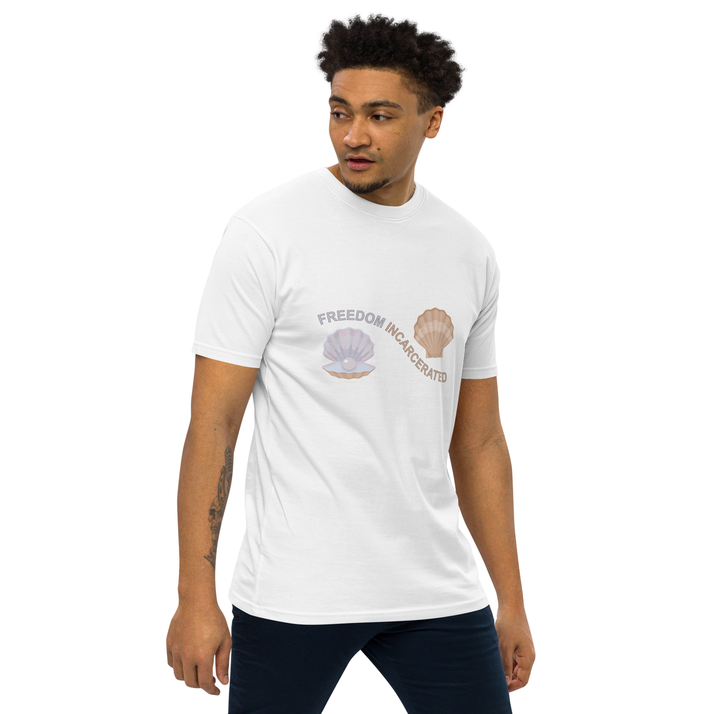 Freedom Incarcerated pearl shell  T Shirt