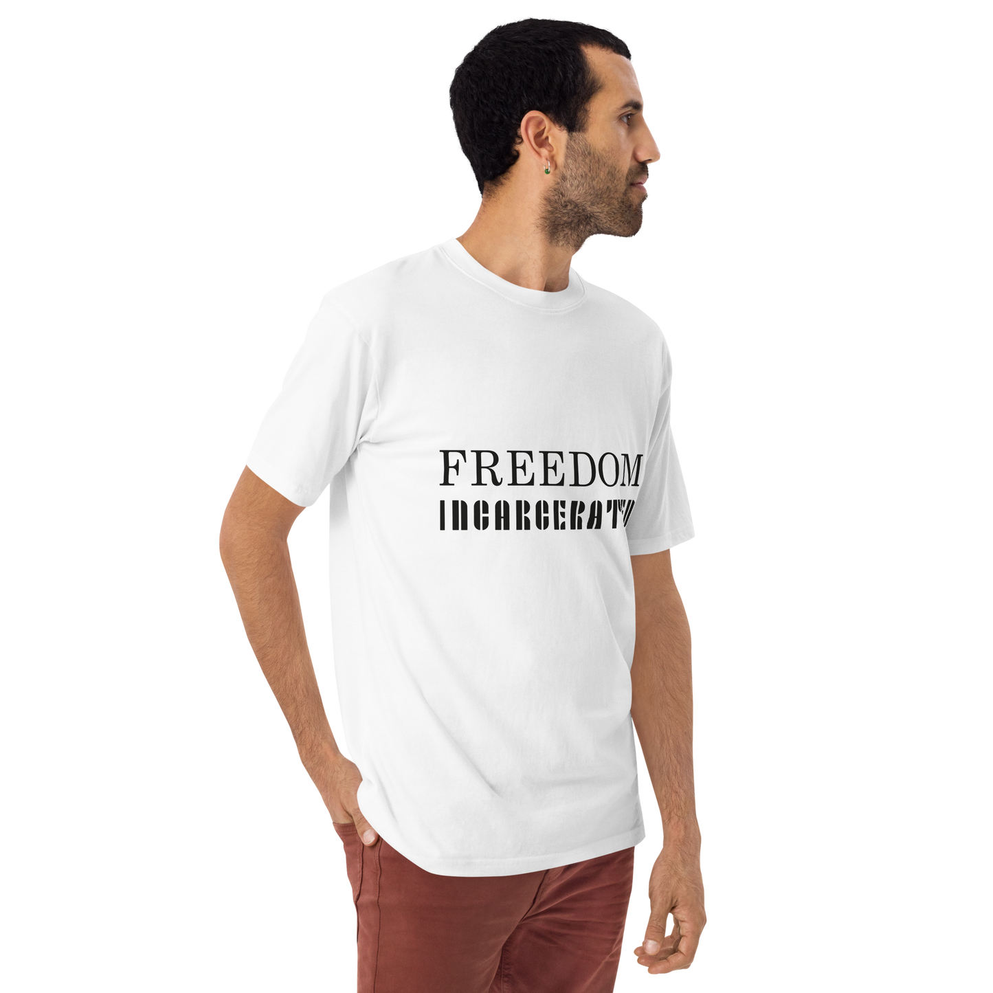 Men’s premium heavyweight tee Freedom Incarcerated