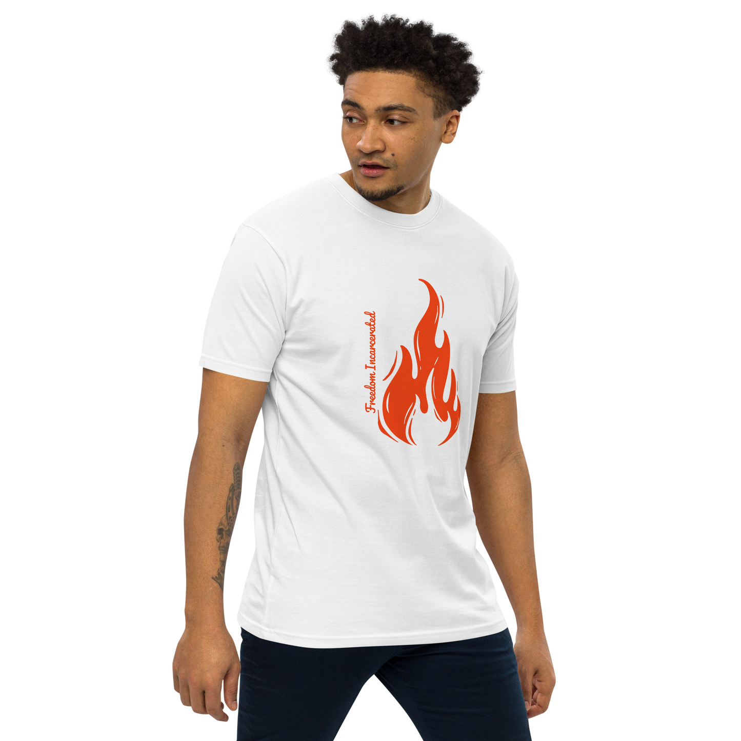 Men’s premium heavyweight tee Freedom Incarcerated fire