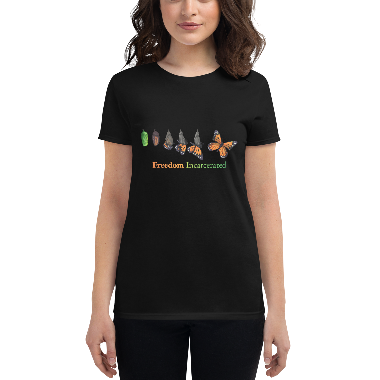 Women's short sleeve freedom incarcerated t shirt